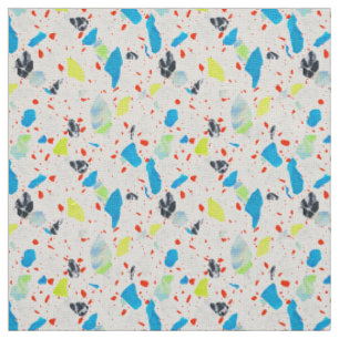Terrazzo Ziegel Muster - Neon auf weißem Stoff