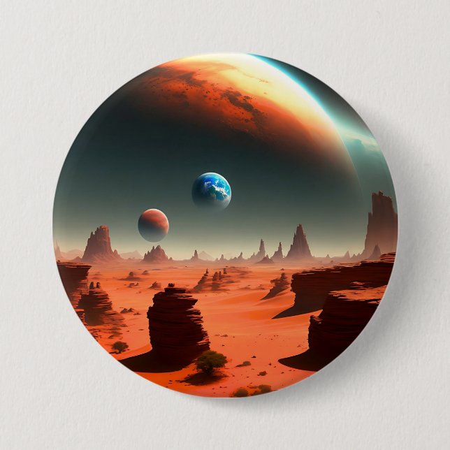 Terre C'Est Mars Appelant, Badge Bouton (Devant)