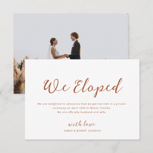 terre cuite mariage faire-part (Devant / Derrière)