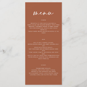 terre cuite simple élégant script menu mariage