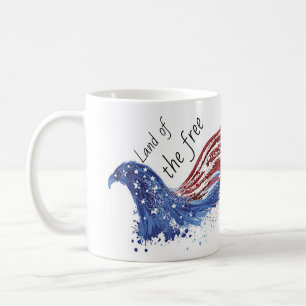 Terre de la 4 juillet libre aigle mug