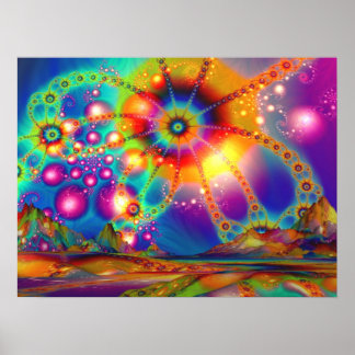 Terre d'illuminations psychédéliques - Poster