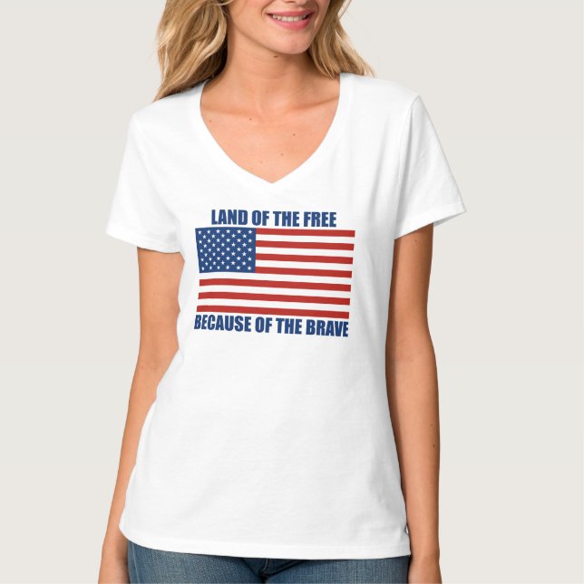 Terre du libre en raison du T-shirt courageux (Devant)