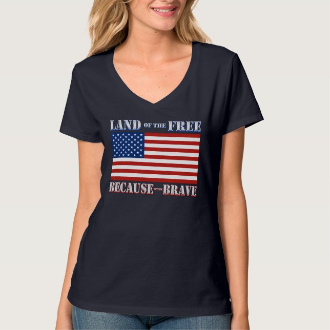 Terre du libre en raison du T-shirt courageux (Devant)