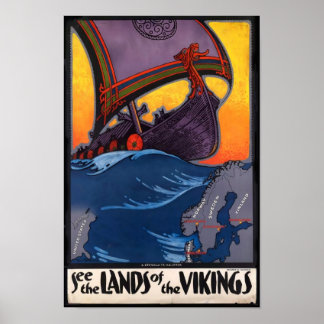 Terre du Poster vintage des Vikings