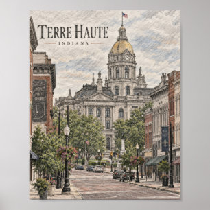 Terre Haute Indiana Gerichtsgebäude Poster #108