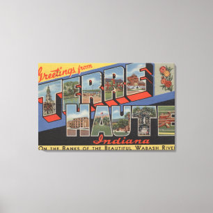 Terre Haute, Indiana - große Buchstabe-Szenen Leinwanddruck
