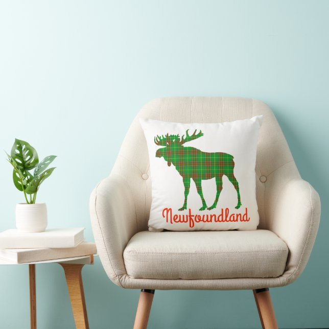 Terre-Neuve Tartan moose joli décor coussin (Chaise)