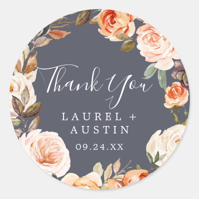 Terre rustique | Sticker Favor Merci violet (Devant)