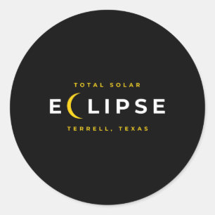 Terrell Texas Solar Eclipse Runder Aufkleber