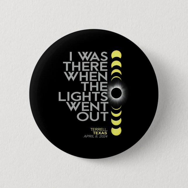 Terrell Texas Total Solar Eclipse 2024 Button (Vorderseite)