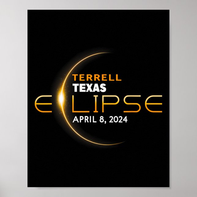 Terrell Texas Total Solar Eclipse 2024 Poster (Vorne)