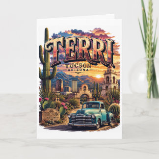 Terri Tucson Arizona Personalisierte Südwestliche Karte