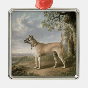 Terrier auf einem Weg in einer bewaldeten Ornament Aus Metall