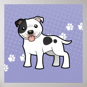 Terrier Cartoon-Staffordshires Stier Poster