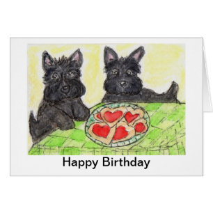 Terrier d'écossais d'art de carte d'anniversaire