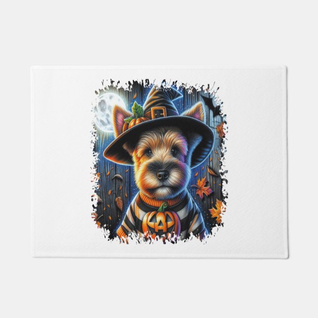 Terrier Dog Halloween Square Fußmatte (Vorderseite)