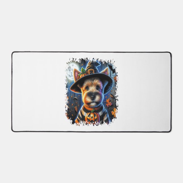 Terrier Dog Halloween Square Schreibtischunterlage (Vorderseite)