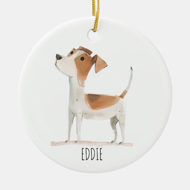 Terrier Dog Keramik Ornament (Vorne)