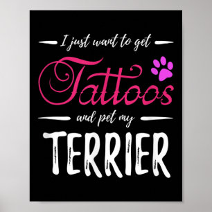 Terrier Dog Lover Tattoo Funny Dog Mama Geschenk I Poster