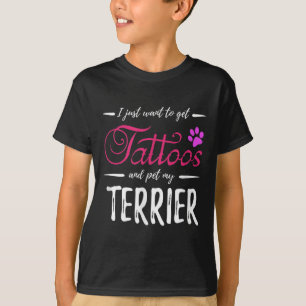 Terrier Dog Lover Tattoo Funny Dog Mama Geschenk I T-Shirt