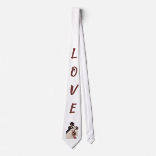Terrier Hochzeit Kuss L-O-V-E Krawatte