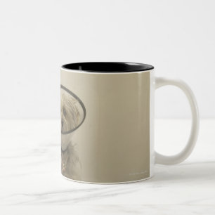 Terrier-Hund, der schützenden Kragen, Nahaufnahme Zweifarbige Tasse