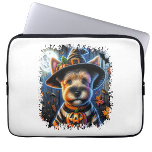 Terrier-Hund Halloween-Platz Laptopschutzhülle