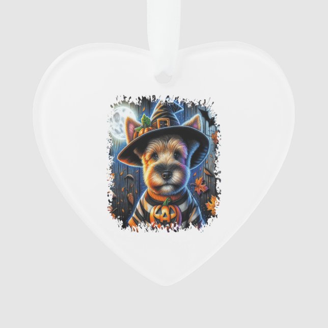 Terrier-Hund Halloween-Platz Ornament (Vorderseite)