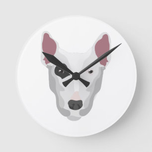 Terrier-Kopf Runde Wanduhr