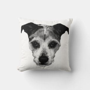 Terrier Mix nach oben Throw Kissen