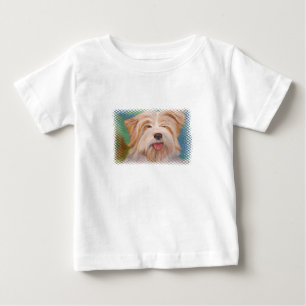 Terrier Portrait Niedlich Hunde Kunst Baby T-shirt