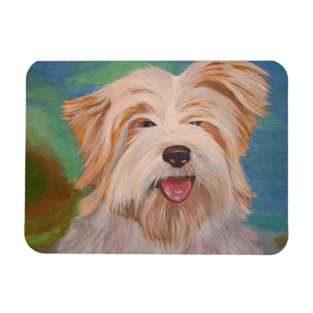 Terrier Portrait Niedlich Hunde Kunst Magnet (Horizontal)