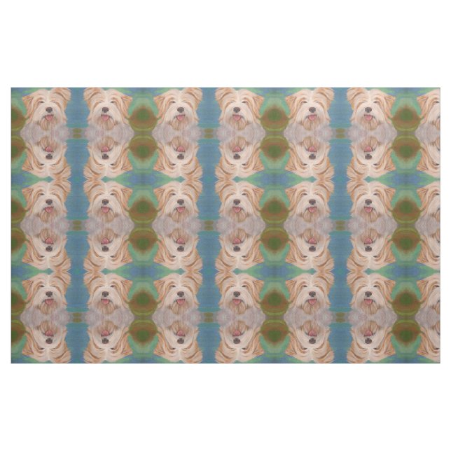 Terrier Portrait Niedlich Hunde Kunst Stoff (Fat Quarter (45,7 x 55,9 cm))