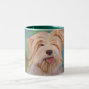 Terrier Portrait Niedlich Hunde Kunst Zweifarbige Tasse