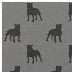 Terrier-Silhouette-Hundemuster Staffordshires Stoff