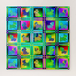 Terrier-Silhouetten in einem Karton-Muster