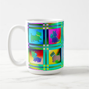 Terrier-Silhouetten in einem Karton-Muster Kaffeetasse