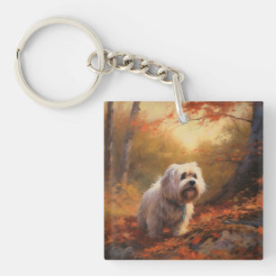 Terrier tibétain à l'automne Feuilles automne Insp