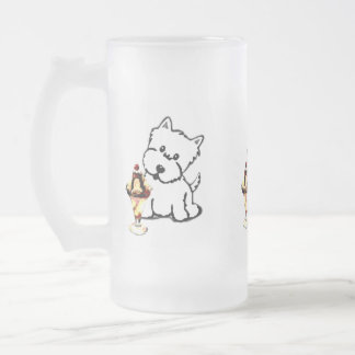 Terrier und Creme Mattglas Bierglas