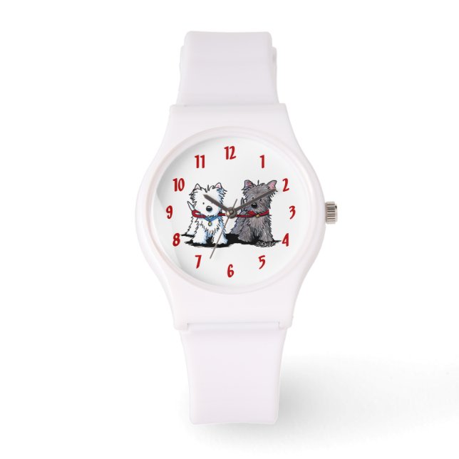 Terrier Walking Buddies Wrist Watch Armbanduhr (Vorderseite)