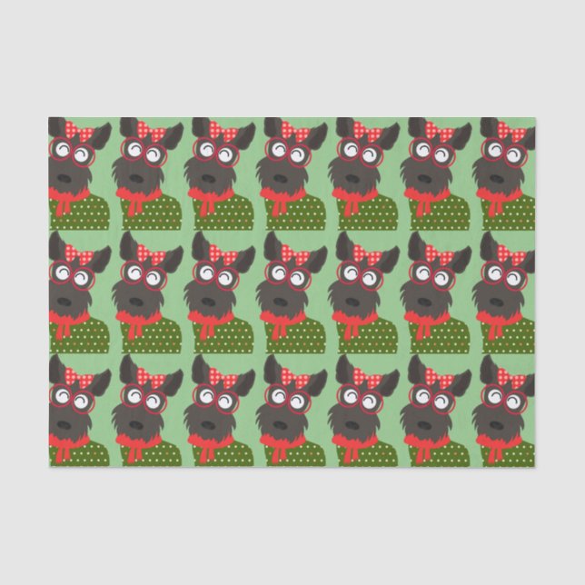 Terrier-Weihnachten Seidenpapier (Vorderseite)