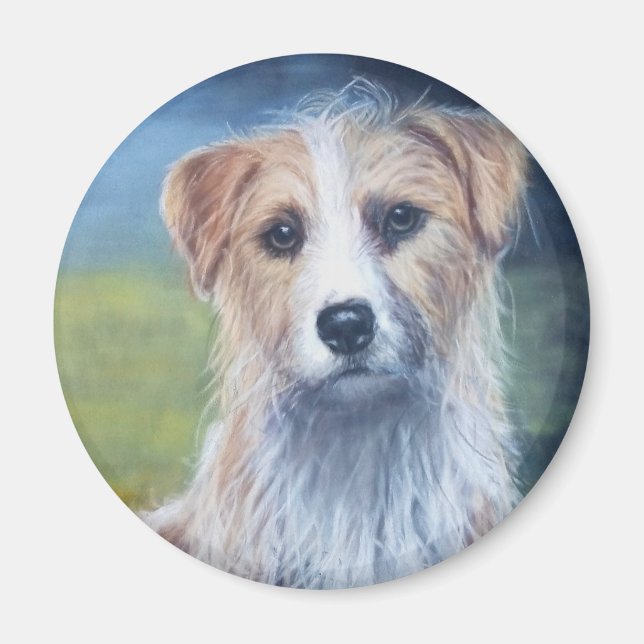 Terrier Welpe bei Sonnenuntergang Magnet (Vorne)