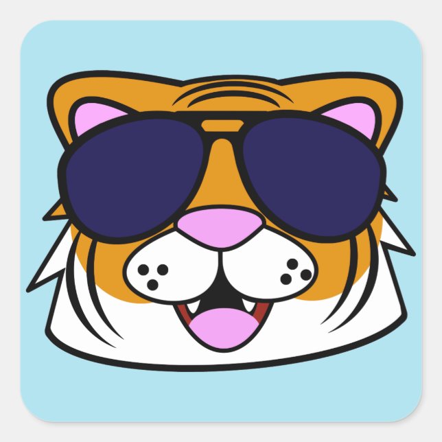 Terrific Tiger Quadratischer Aufkleber (Vorderseite)