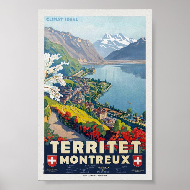 Territet Montreux Vintage Poster 1924 (Vorne)