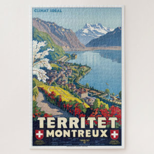 Territet, Vintage Reise Montreux, die Schweiz