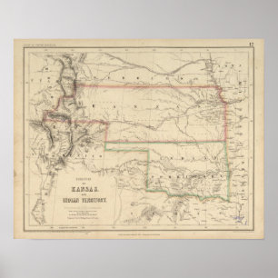 Territorium von Kansas und Ureinwohner der Amerika Poster