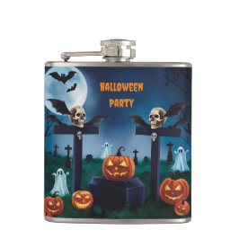 "Terror Night of Halloween and Creepy Grabsteins" Flachmann