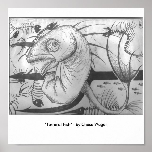 "Terroristische Fische" Poster (Vorne)