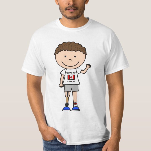 " Terry Fox Clipart - Terry Fox Zeichnend" T-Shirt (Vorderseite)